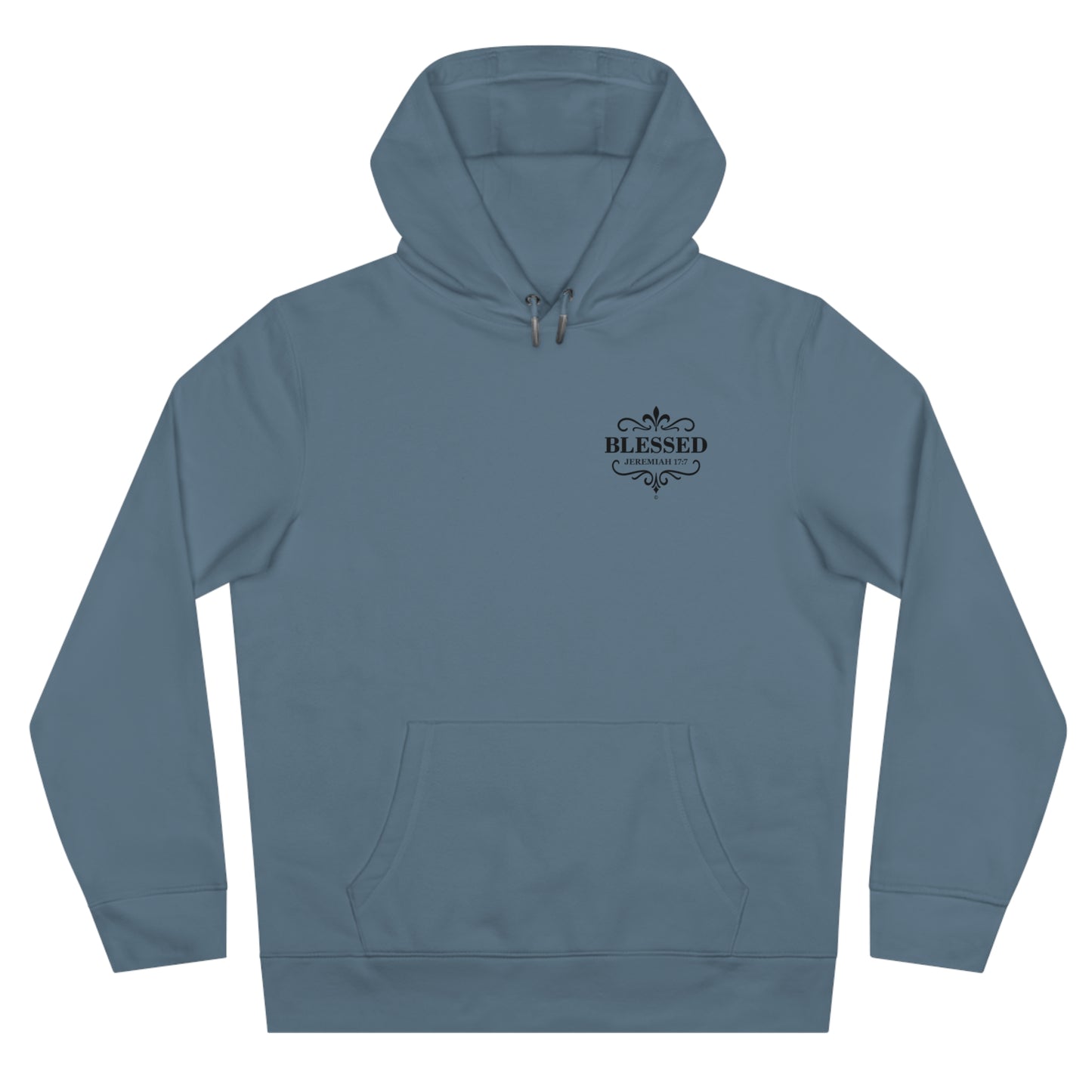 Blessed (Small Design on front plus Large Design on back) Hooded Sweatshirt, Faith-Based Hooded Sweatshirt, Inspirational Apparel, Unique Gift for Believers
