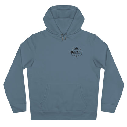 Blessed (Small Design on front plus Large Design on back) Hooded Sweatshirt, Faith-Based Hooded Sweatshirt, Inspirational Apparel, Unique Gift for Believers
