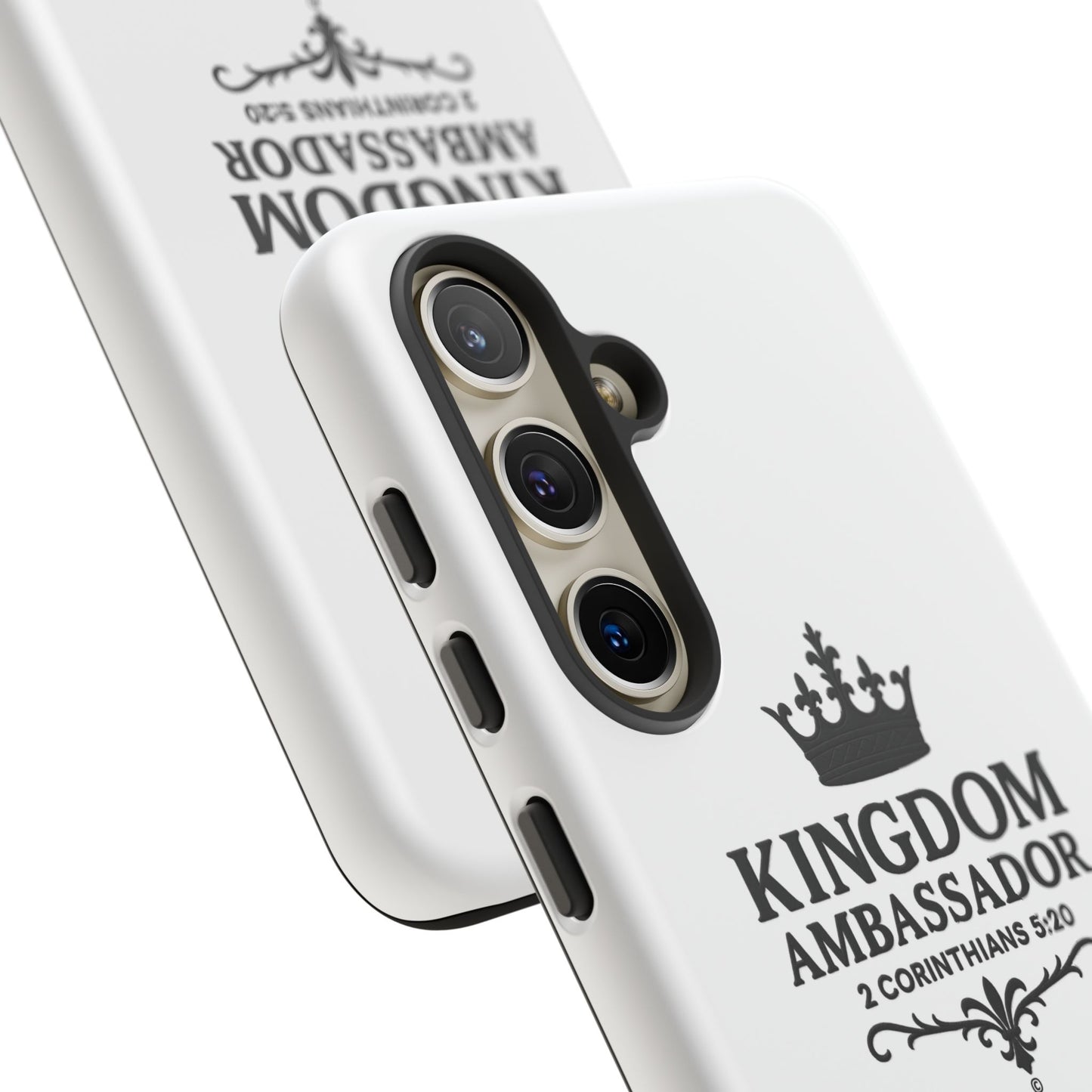 Kingdom Ambassador (Black Lettering) Rugged Phone Case, Inspirational Mobile Cover, Gift for Faith Lovers, Faith-Based Protector