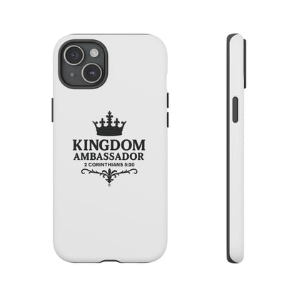Kingdom Ambassador (Black Lettering) Rugged Phone Case, Inspirational Mobile Cover, Gift for Faith Lovers, Faith-Based Protector