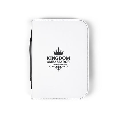 Kingdom Ambassador (Black Lettering) Inspirational Bible Cover, Gift for Believers, Faith-Based Book Cover - Cross Apparel USA