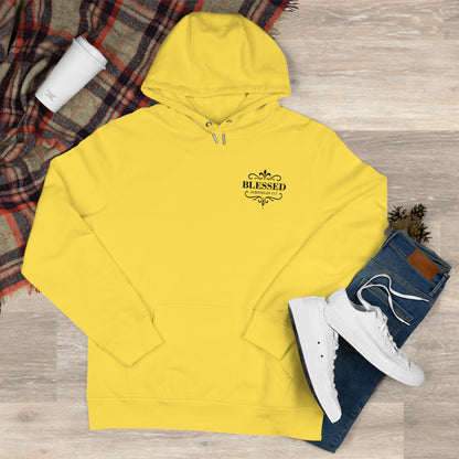 Blessed (Small Design on front plus Large Design on back) Hooded Sweatshirt, Faith-Based Hooded Sweatshirt, Inspirational Apparel, Unique Gift for Believers