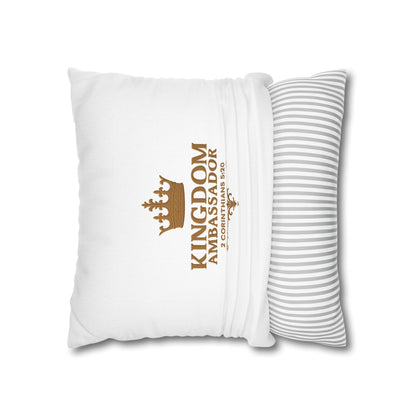 Kingdom Ambassador (Gold Lettering) Square Pillow Cover | Inspirational Home Decor | Gifts for Faith (Pillow not included)
