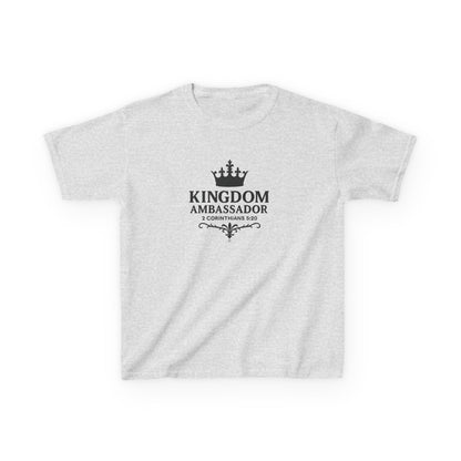 Kingdom Ambassador (Black Lettering) Kids Tee, Faith-based Inspirational Apparel, Gift for Believers, Youth Fashion, Bible Verse Shirt, Meaningful Gift
