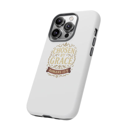Chosen by Grace (Color), Rugged Phone Case, Inspirational Mobile Cover, Gift for Faith Lovers, Faith-Based Protector