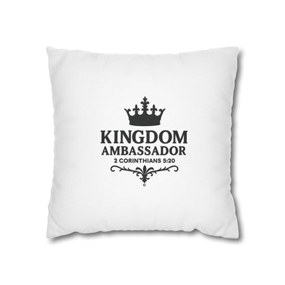 Kingdom Ambassador (Black Lettering) Square Pillow Cover | Inspirational Home Decor | Gifts for Faith (Pillow not included)