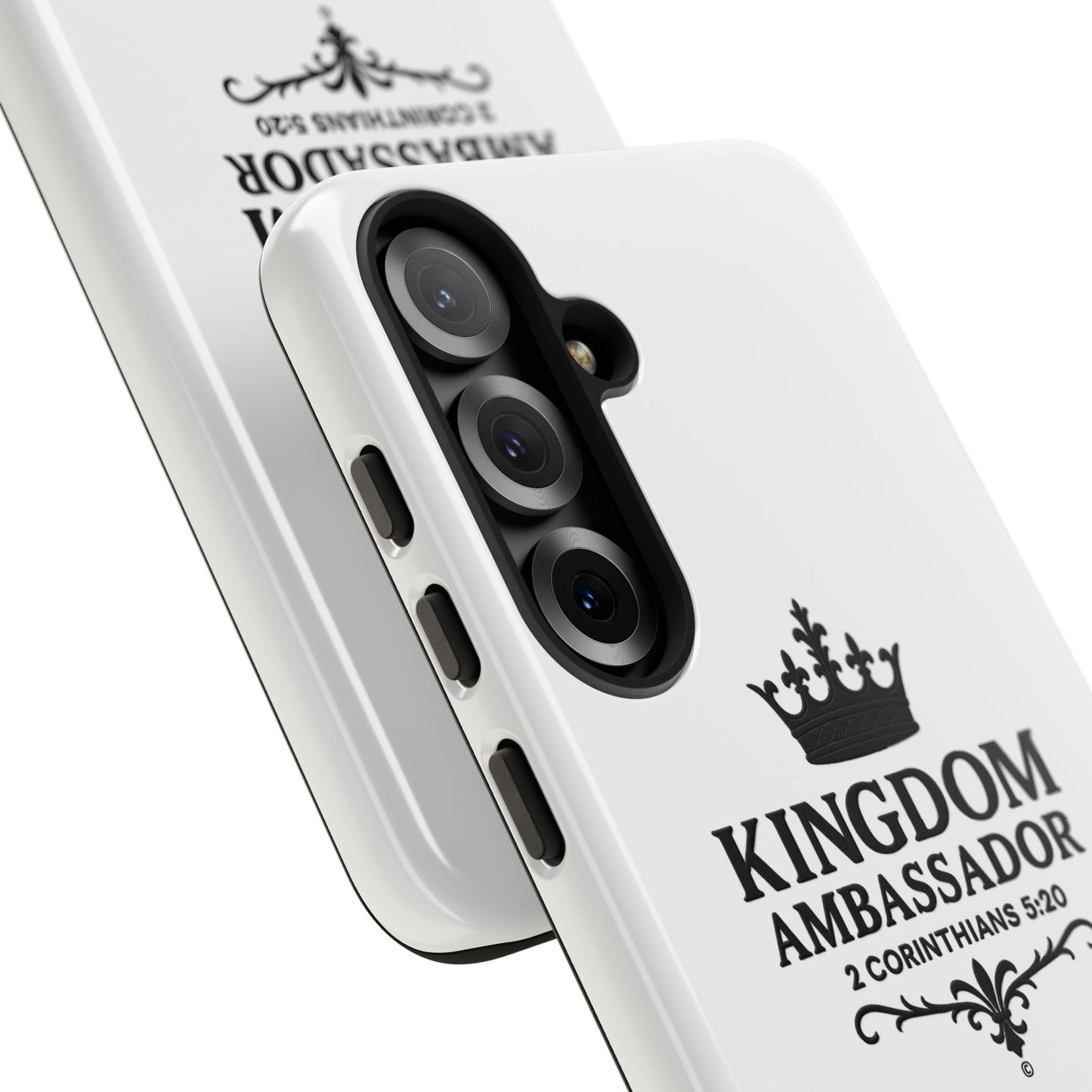 Kingdom Ambassador (Black Lettering) Rugged Phone Case, Inspirational Mobile Cover, Gift for Faith Lovers, Faith-Based Protector