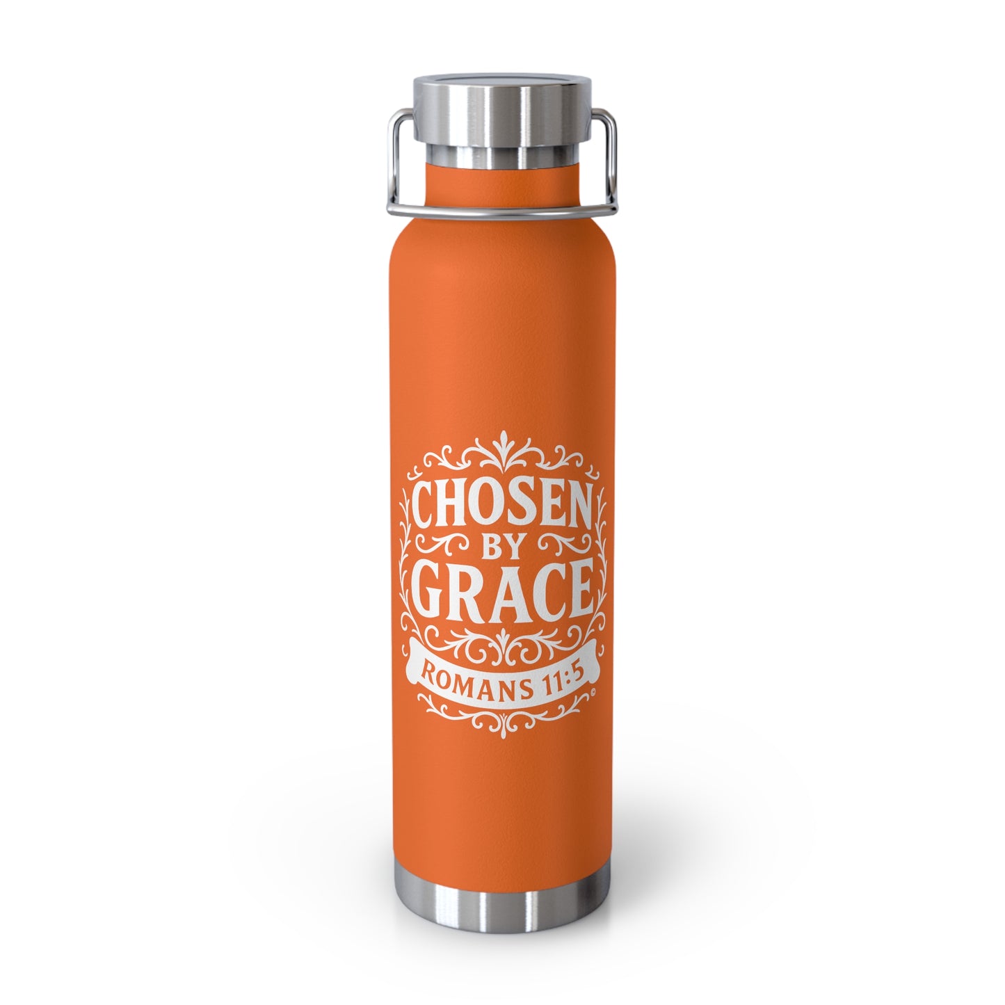 Chosen by Grace (White Lettering) Insulated Water Bottle, Motivational Gift, Faith-Based Drinkware, Inspirational Travel Mug, Biblical Verse Bottle