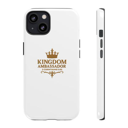 Kingdom Ambassador (Gold Lettering) Rugged Phone Case, Inspirational Mobile Cover, Gift for Faith Lovers, Faith-Based Protector
