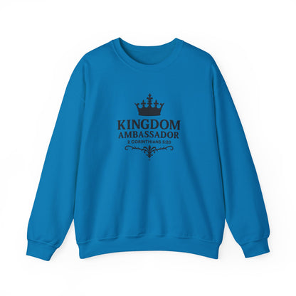 Kingdom Ambassador (Black Lettering) Unisex Crewneck Sweatshirt - Inspirational Gift, Faith-Based Apparel, Cozy Casual Wear, Bible Verse Sweatshirt