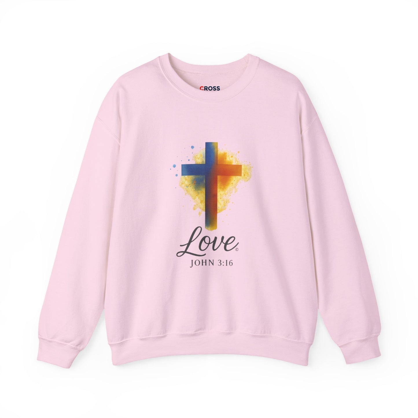 Love (Black Lettering) Unisex Crewneck Sweatshirt, Inspirational Apparel, Casual Wear, Gift for Believers, Church Outing Attire, Daily Comfort Wear