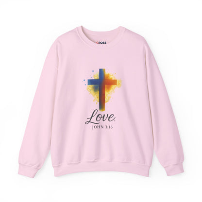 Love (Black Lettering) Unisex Crewneck Sweatshirt, Inspirational Apparel, Casual Wear, Gift for Believers, Church Outing Attire, Daily Comfort Wear