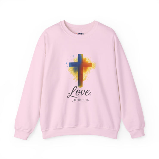 Love (Black Lettering) Unisex Crewneck Sweatshirt, Inspirational Apparel, Casual Wear, Gift for Believers, Church Outing Attire, Daily Comfort Wear