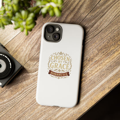 Chosen by Grace (Color), Rugged Phone Case, Inspirational Mobile Cover, Gift for Faith Lovers, Faith-Based Protector