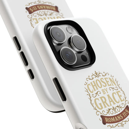 Chosen by Grace (Color), Rugged Phone Case, Inspirational Mobile Cover, Gift for Faith Lovers, Faith-Based Protector