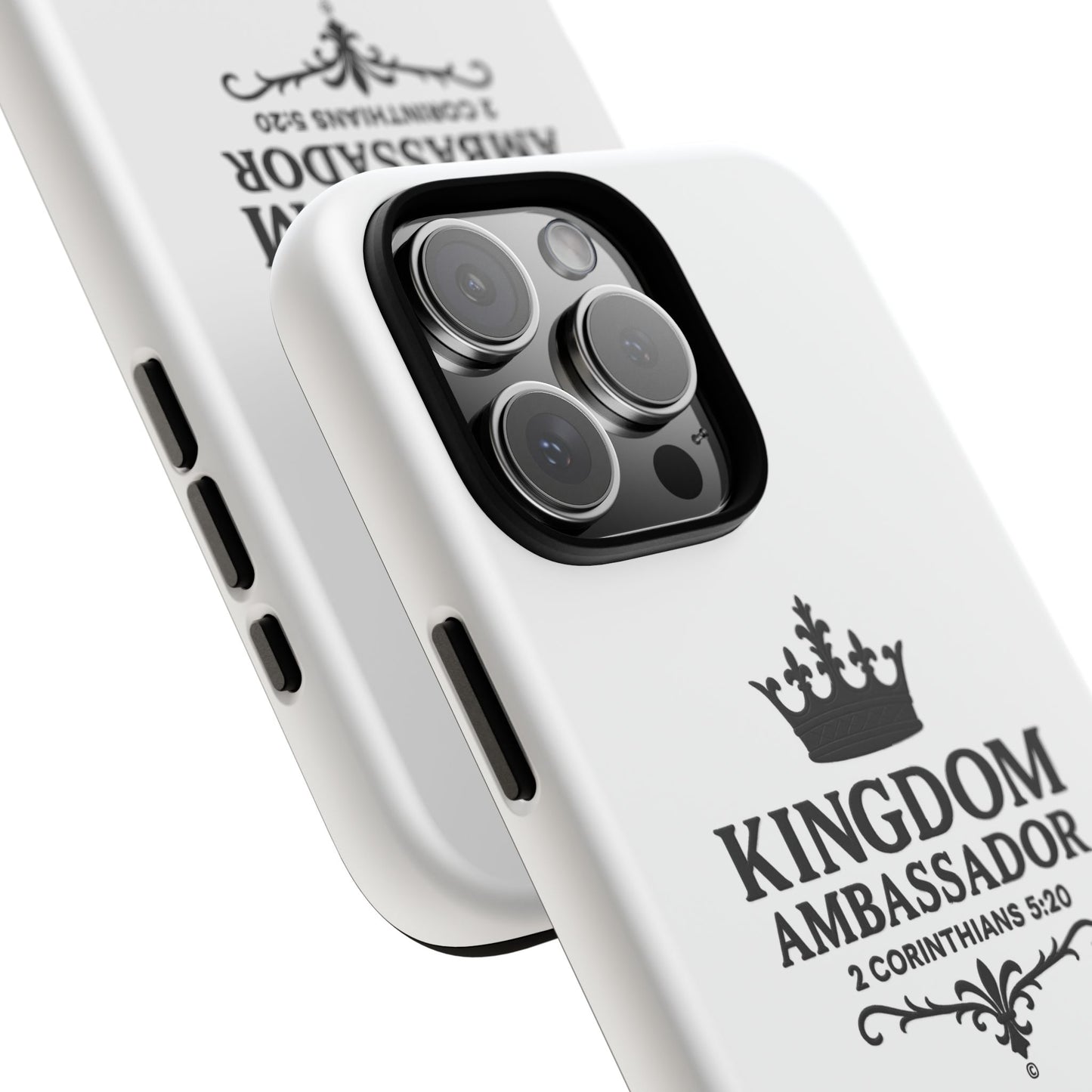 Kingdom Ambassador (Black Lettering) Rugged Phone Case, Inspirational Mobile Cover, Gift for Faith Lovers, Faith-Based Protector