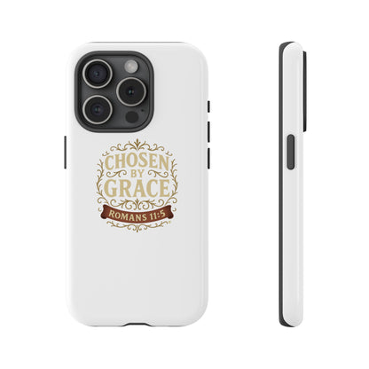 Chosen by Grace (Color), Rugged Phone Case, Inspirational Mobile Cover, Gift for Faith Lovers, Faith-Based Protector