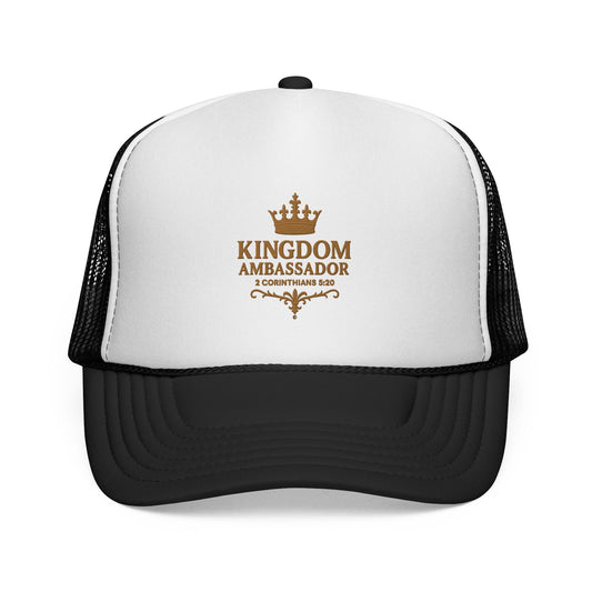 Kingdom Ambassador (Gold Lettering) Trucker Cap for Everyday Style, Faith-based Gift, Inspirational Headwear
