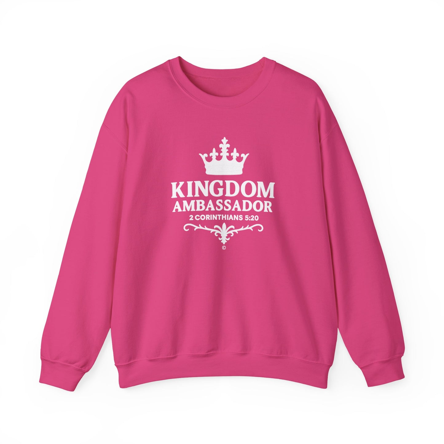 Kingdom Ambassador (White Lettering) Unisex Crewneck Sweatshirt - Inspirational Gift, Faith-Based Apparel, Cozy Casual Wear, Bible Verse Sweatshirt