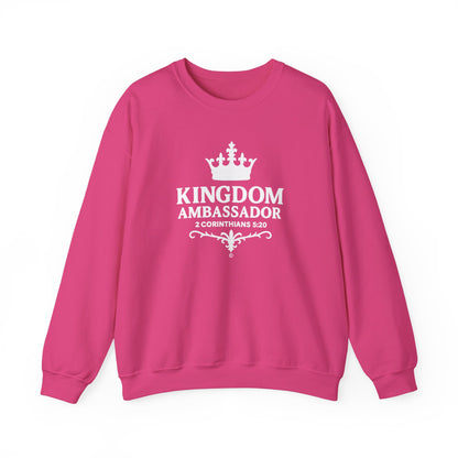Kingdom Ambassador (White Lettering) Unisex Crewneck Sweatshirt - Inspirational Gift, Faith-Based Apparel, Cozy Casual Wear, Bible Verse Sweatshirt