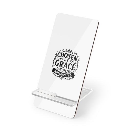 Chosen by Grace (Black) Smartphone Display Stand, Desk Organizer, Gift for Students, Office Decor, Home Office Accessory - Cross Apparel USA