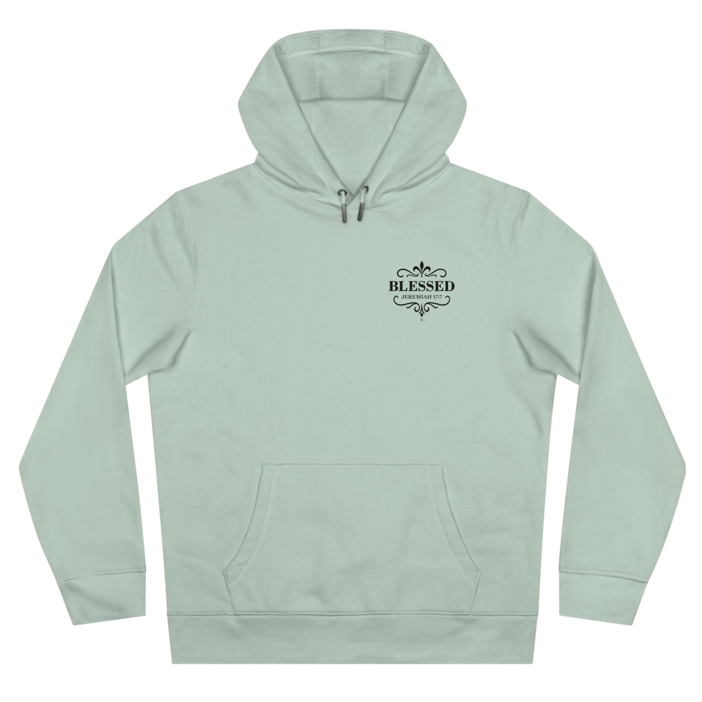 Blessed (Small Design on front plus Large Design on back) Hooded Sweatshirt, Faith-Based Hooded Sweatshirt, Inspirational Apparel, Unique Gift for Believers