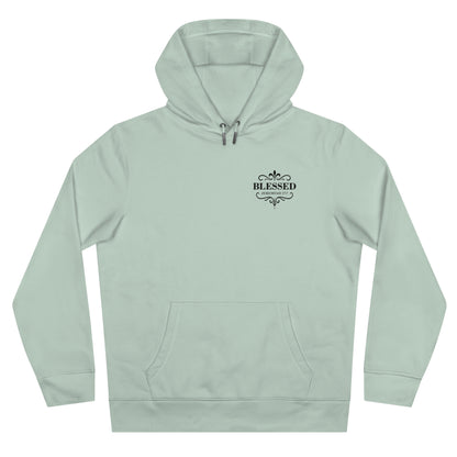 Blessed (Small Design on front plus Large Design on back) Hooded Sweatshirt, Faith-Based Hooded Sweatshirt, Inspirational Apparel, Unique Gift for Believers