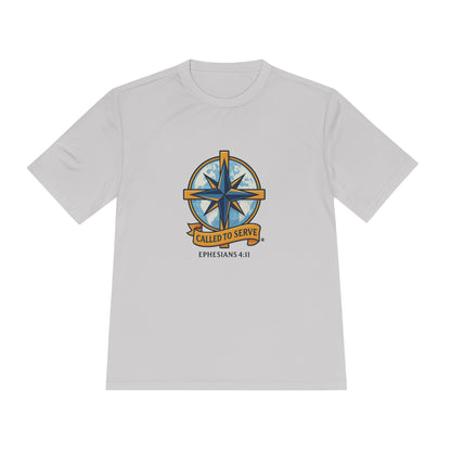 Called to Serve (Full Color) Unisex Moisture Wicking Tee | Fitness Apparel, Inspirational Workout Shirt, Faith-based Gift - Cross Apparel USA