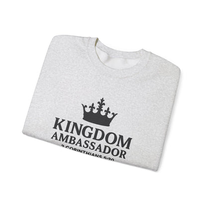 Kingdom Ambassador Sweatshirt (Black Lettering), Unisex Crewneck, Biblical Inspiration, Faith Apparel, Gift for Believers, Church Events