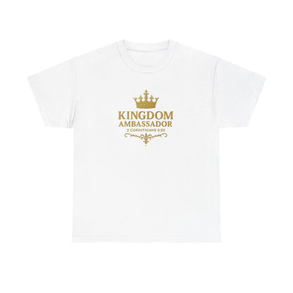 Kingdom Ambassador (Gold Lettering) Unisex Heavy Cotton Tee - Cross Apparel USA