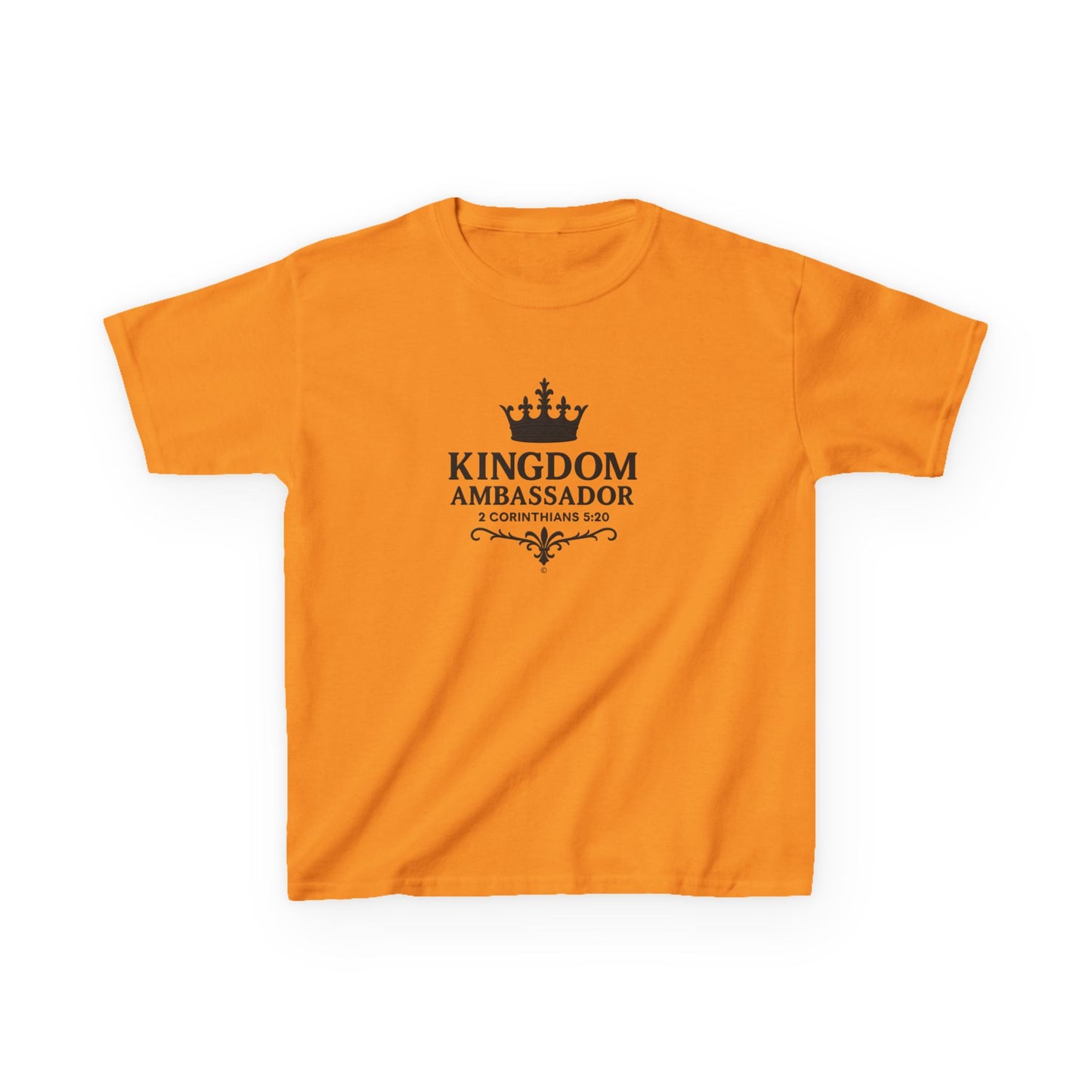Kingdom Ambassador (Black Lettering) Kids Tee, Faith-based Inspirational Apparel, Gift for Believers, Youth Fashion, Bible Verse Shirt, Meaningful Gift
