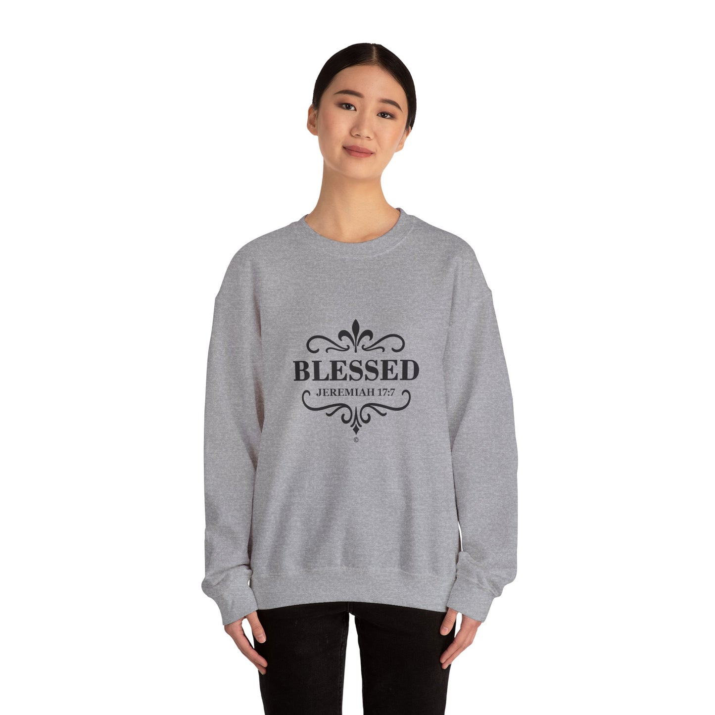Blessed (Black Lettering) Unisex Crewneck Sweatshirt - Inspirational  Apparel Clothing