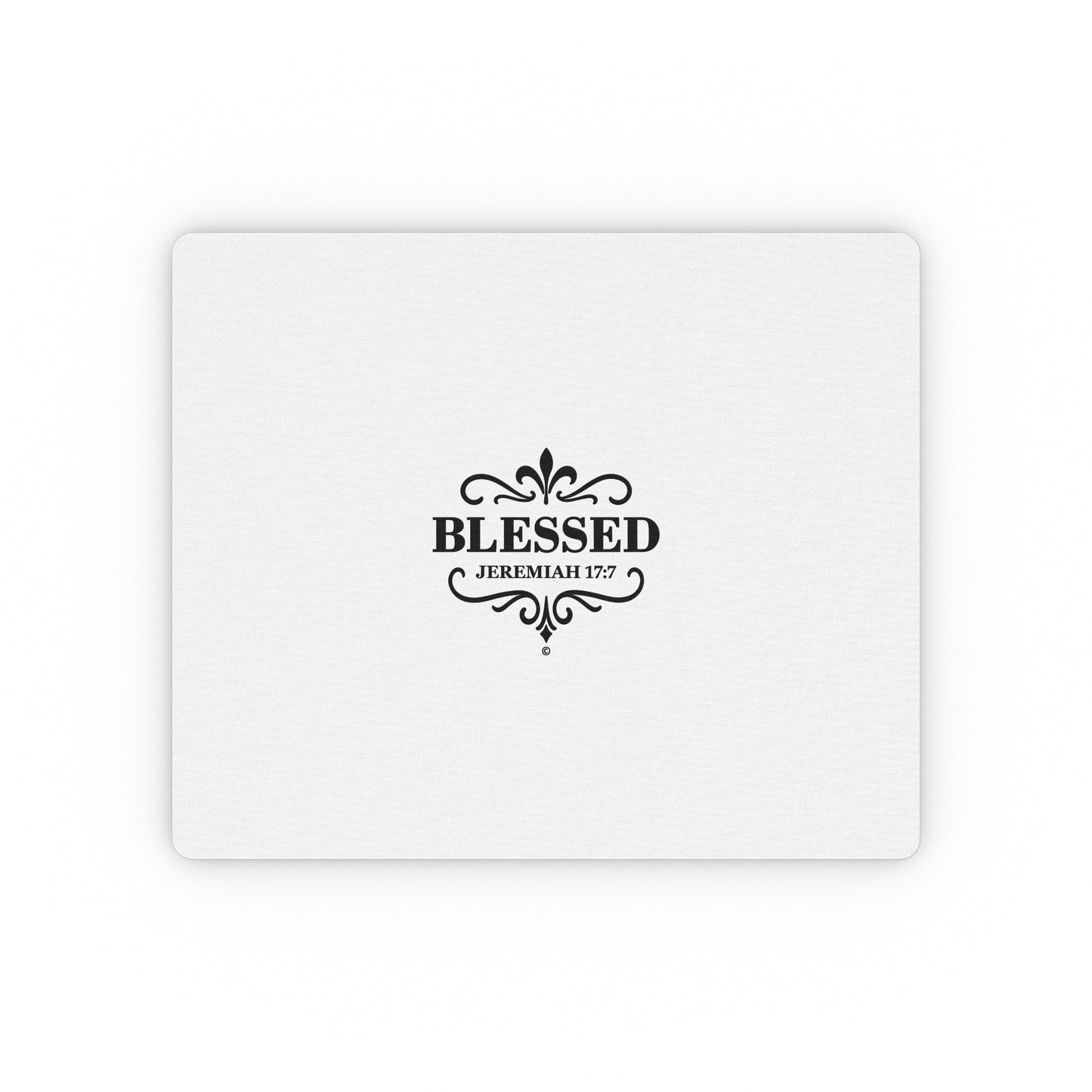 Blessed (Black Lettering) Inspirational Mouse Pad | Perfect for Office Decor, Gifts, Faith-Based Workspaces