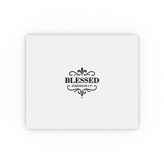Blessed (Black Lettering) Inspirational Mouse Pad | Perfect for Office Decor, Gifts, Faith-Based Workspaces