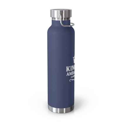 Kingdom Ambassador (White Lettering) Insulated Water Bottle, 22oz - Motivational Gift for Believers, Holiday, Travel, Fitness, Eco-Friendly