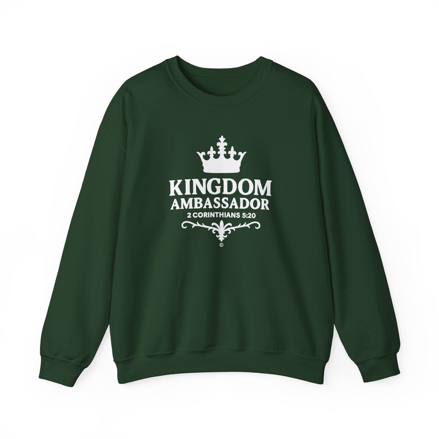 Kingdom Ambassador (White Lettering) Unisex Crewneck Sweatshirt - Inspirational Gift, Faith-Based Apparel, Cozy Casual Wear, Bible Verse Sweatshirt