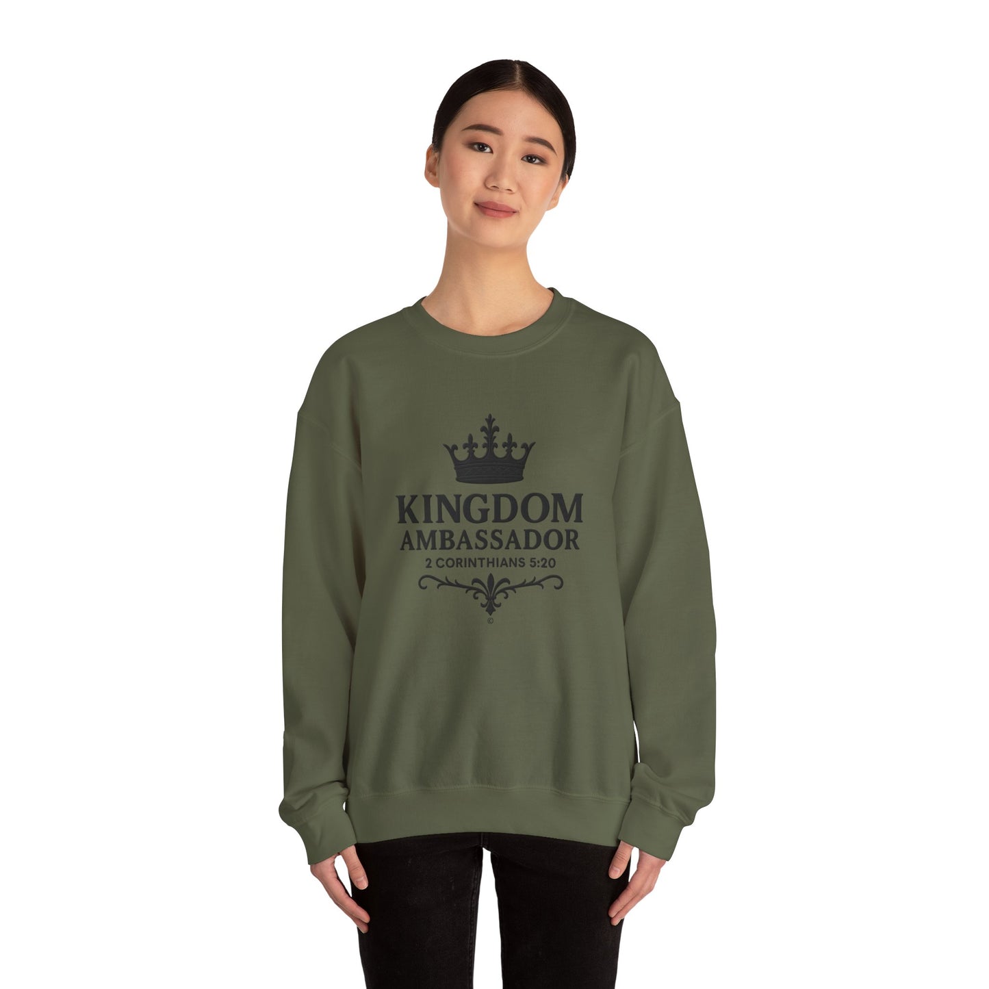 Kingdom Ambassador Sweatshirt (Black Lettering), Unisex Crewneck, Biblical Inspiration, Faith Apparel, Gift for Believers, Church Events