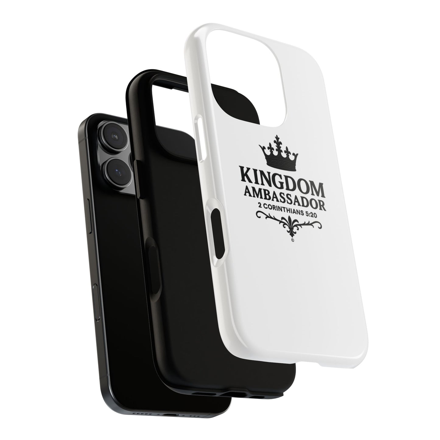 Kingdom Ambassador (Black Lettering) Rugged Phone Case, Inspirational Mobile Cover, Gift for Faith Lovers, Faith-Based Protector