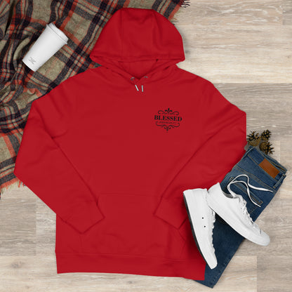Blessed (Small Design on front plus Large Design on back) Hooded Sweatshirt, Faith-Based Hooded Sweatshirt, Inspirational Apparel, Unique Gift for Believers