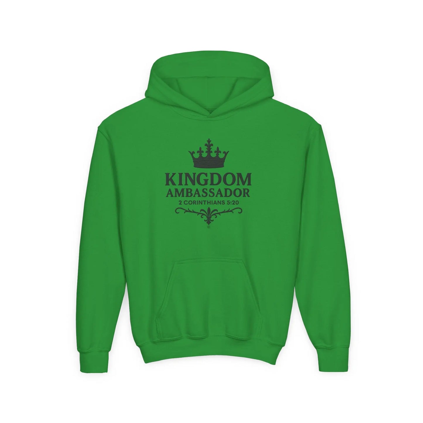 Kingdom Ambassador Youth Hoodie, Inspirational Sweatshirt for Kids, Bible Verse Apparel, Perfect Gift for Young Believers, Comfortable [...] - Cross Apparel USA