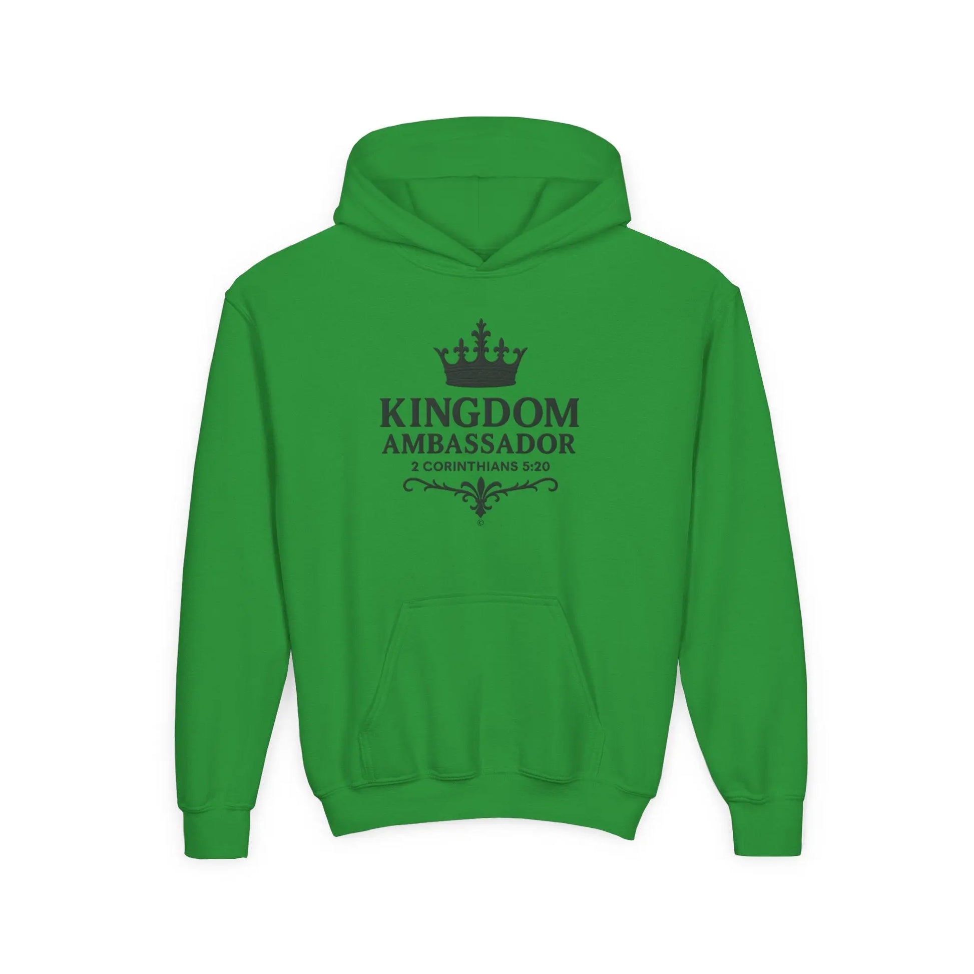Kingdom Ambassador Youth Hoodie, Inspirational Sweatshirt for Kids, Bible Verse Apparel, Perfect Gift for Young Believers, Comfortable [...] - Cross Apparel USA