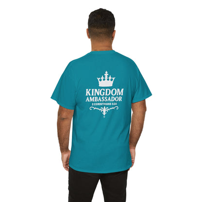 Kingdom Ambassador (White Lettering) T‑Shirt Tee Clothing Apparel (Smaller Design on from Large Design on Back)