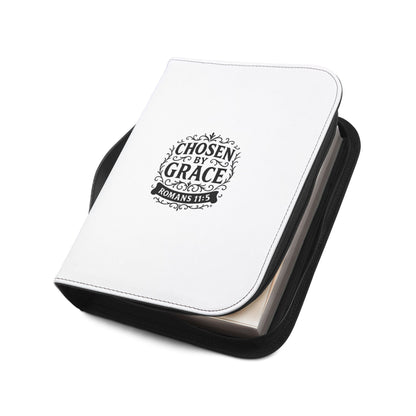 Chosen by Grace (Black Lettering) Inspirational Bible Cover, Gift for Believers, Faith-Based Book Cover - Cross Apparel USA
