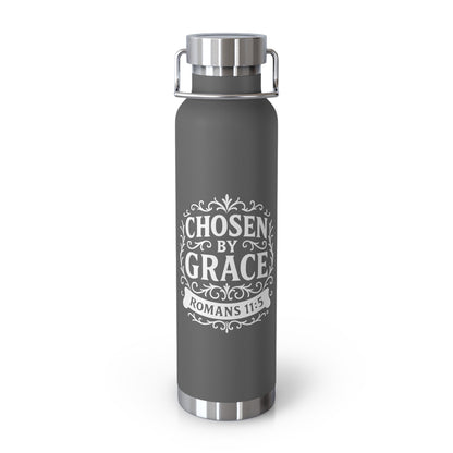 Chosen by Grace (White Lettering) Insulated Water Bottle, Motivational Gift, Faith-Based Drinkware, Inspirational Travel Mug, Biblical Verse Bottle