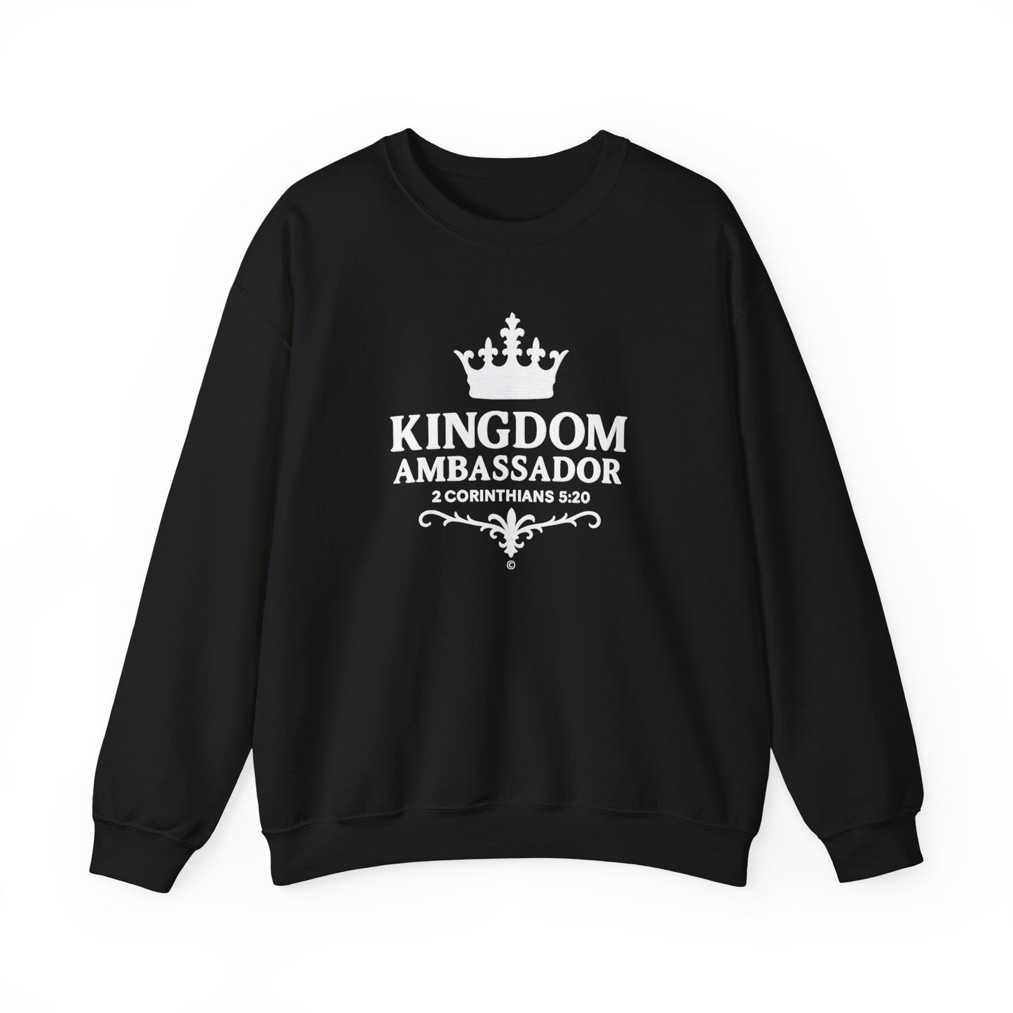 Kingdom Ambassador (White Lettering) Unisex Crewneck Sweatshirt - Inspirational Gift, Faith-Based Apparel, Cozy Casual Wear, Bible Verse Sweatshirt