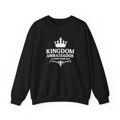 Kingdom Ambassador (White Lettering) Unisex Crewneck Sweatshirt - Inspirational Gift, Faith-Based Apparel, Cozy Casual Wear, Bible Verse Sweatshirt