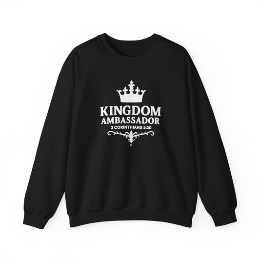 Kingdom Ambassador (White Lettering) Unisex Crewneck Sweatshirt - Inspirational Gift, Faith-Based Apparel, Cozy Casual Wear, Bible Verse Sweatshirt