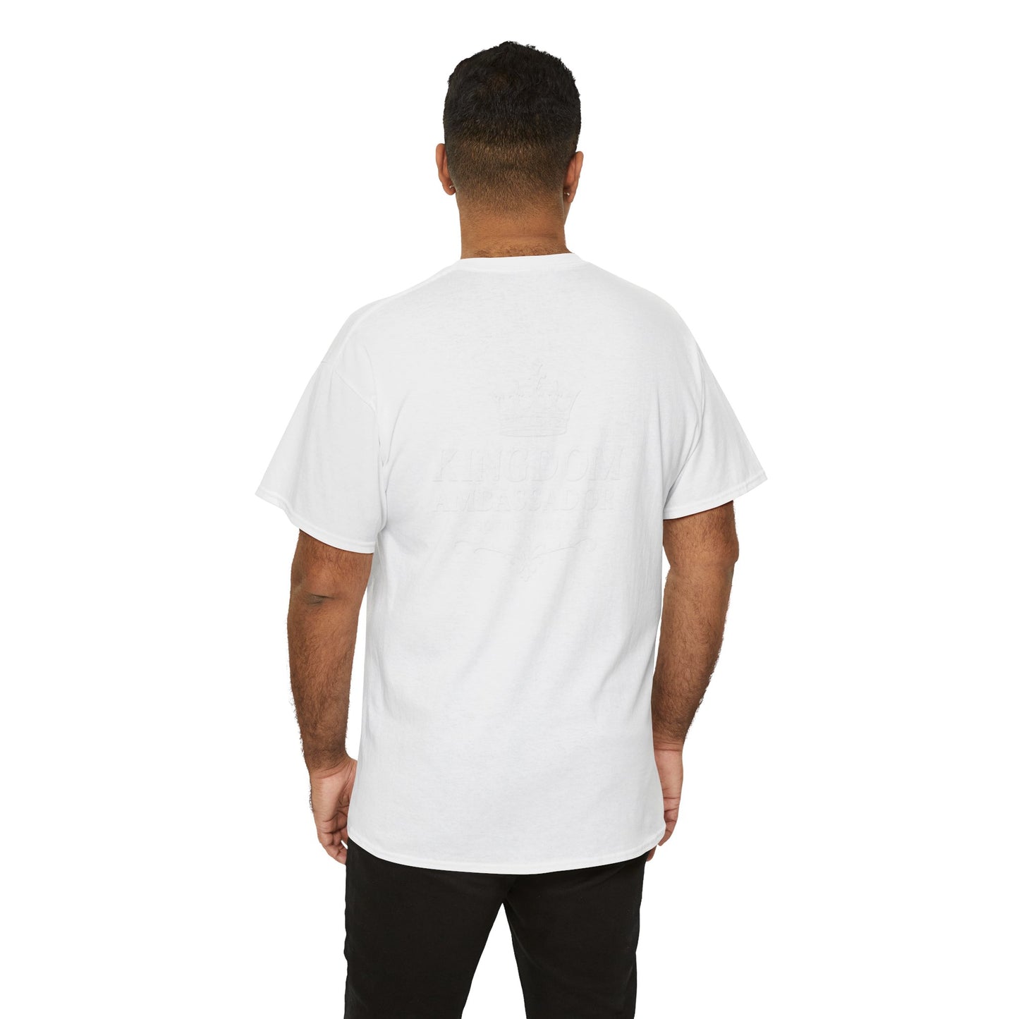 Kingdom Ambassador (White Lettering) T‑Shirt Tee Clothing Apparel (Smaller Design on from Large Design on Back)