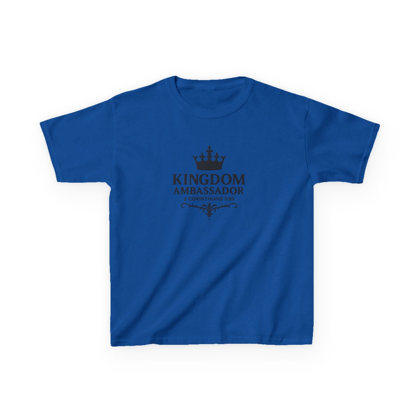 Kingdom Ambassador (Black Lettering) Kids Tee, Faith-based Inspirational Apparel, Gift for Believers, Youth Fashion, Bible Verse Shirt, Meaningful Gift