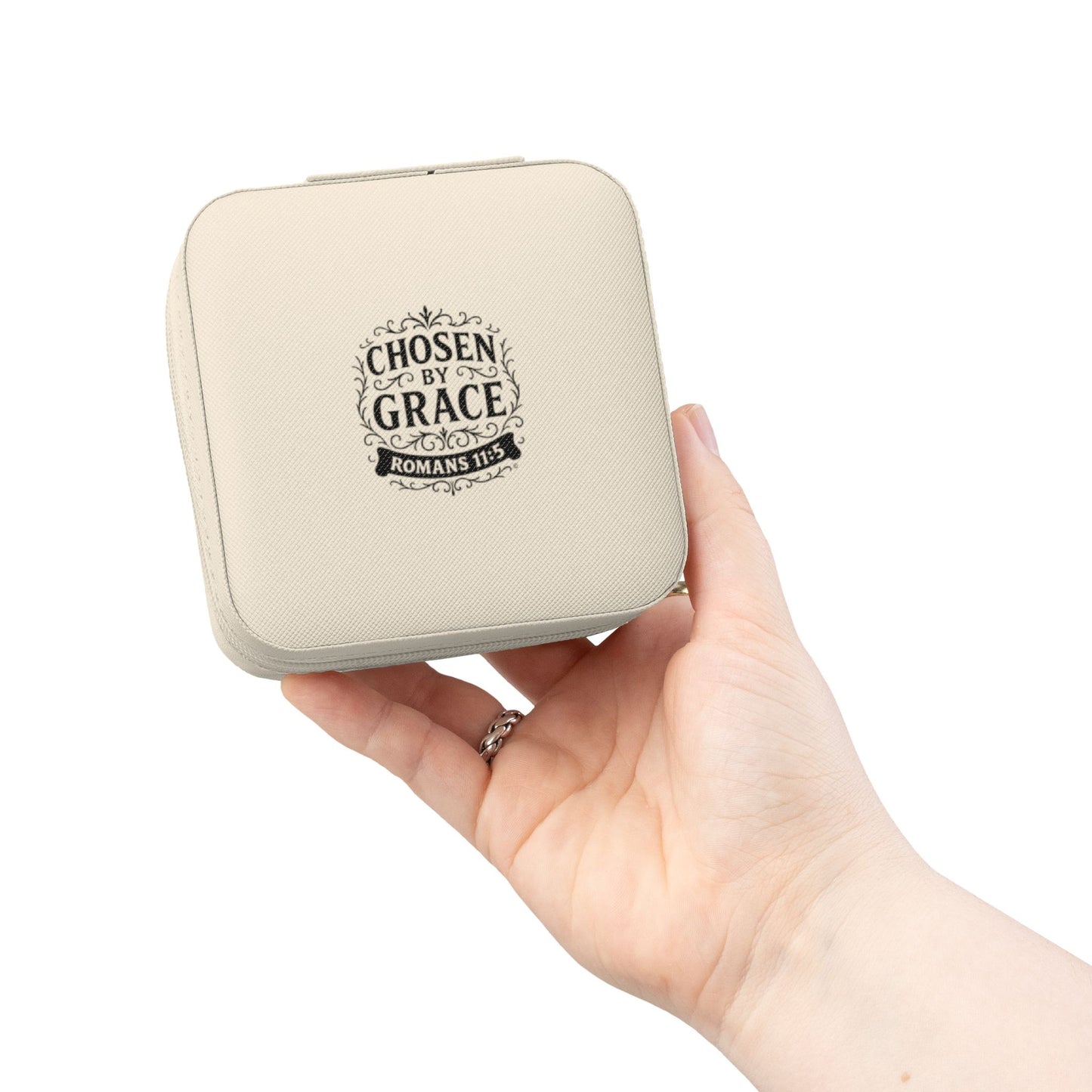 Chosen by Grace Elegant Jewelry Travel Case for Minimalist Adventurers, Portable Accessory Organizer, Perfect for Travel, Gifts, Special Occasions